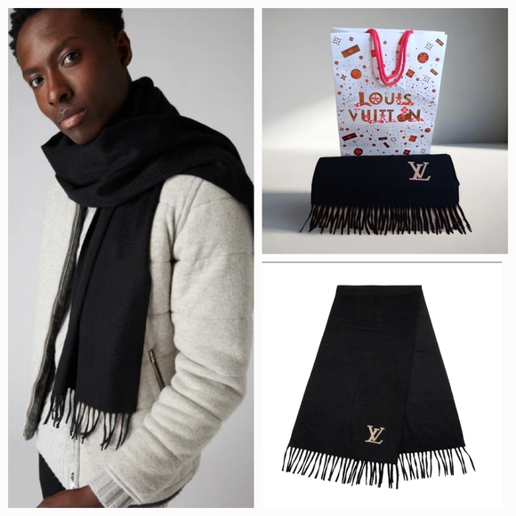 LOUIS VUITTON ✨️EUC Cashmere Black Scarf - Picture 1 of 13